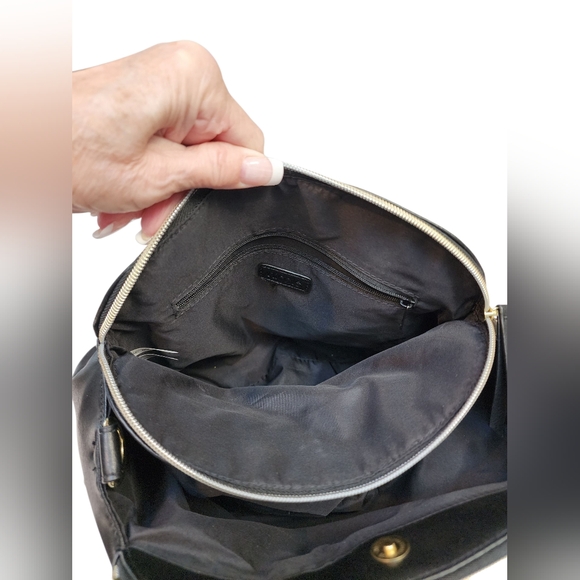 NICOLE MILLER Black and Gold Studded Satchel w/Crossbody Strap EUC - Picture 10 of 16